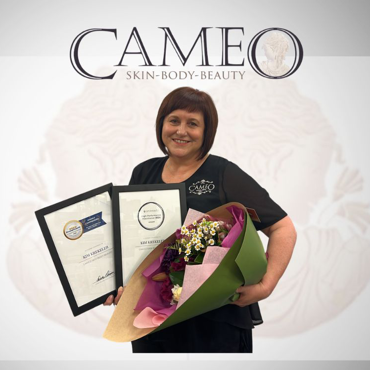 Kim Krekeler from Cameo Skin Body Beauty with her winning High Practitioner awards