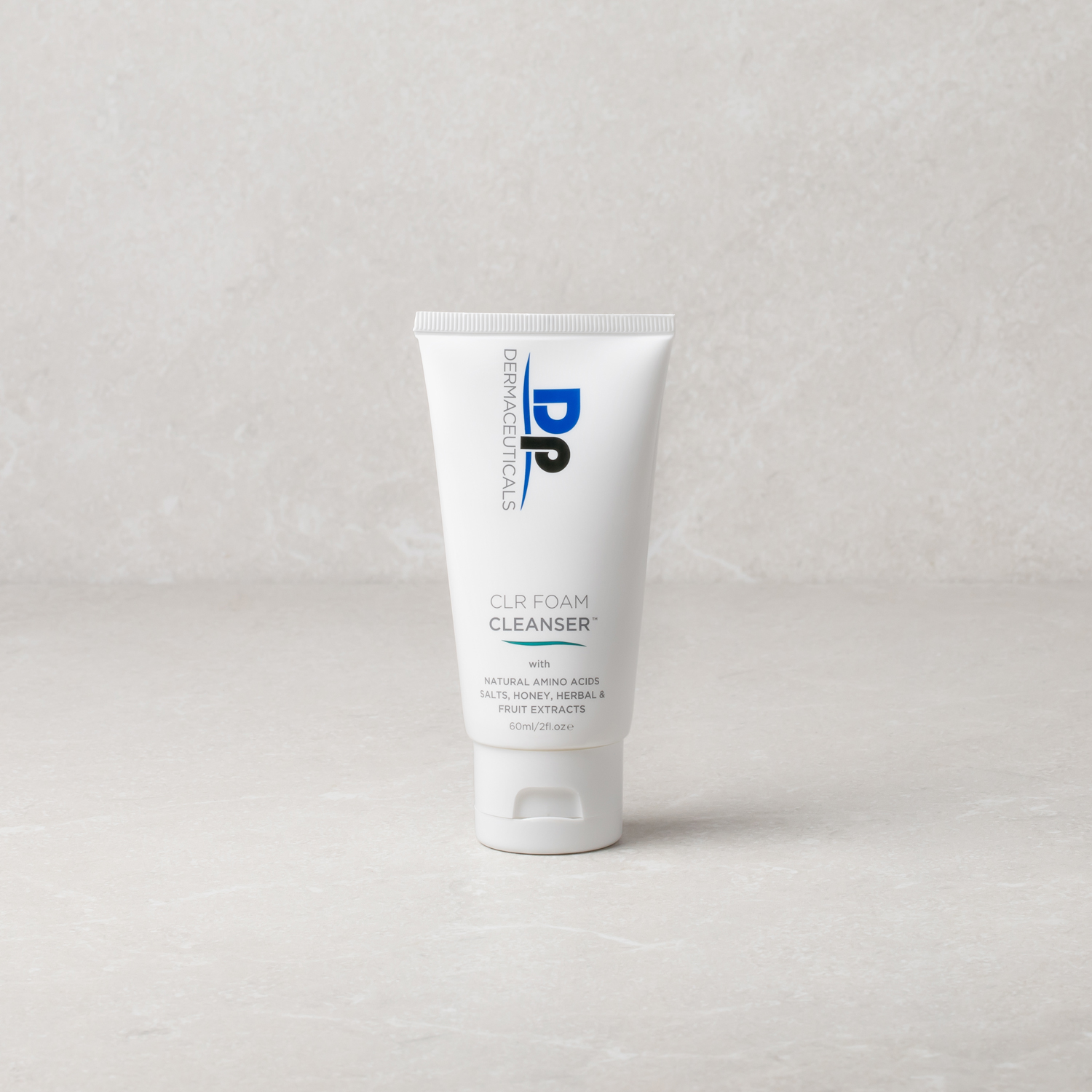 Dp Dermaceuticals CLR Foam Cleaners product in front of grey background