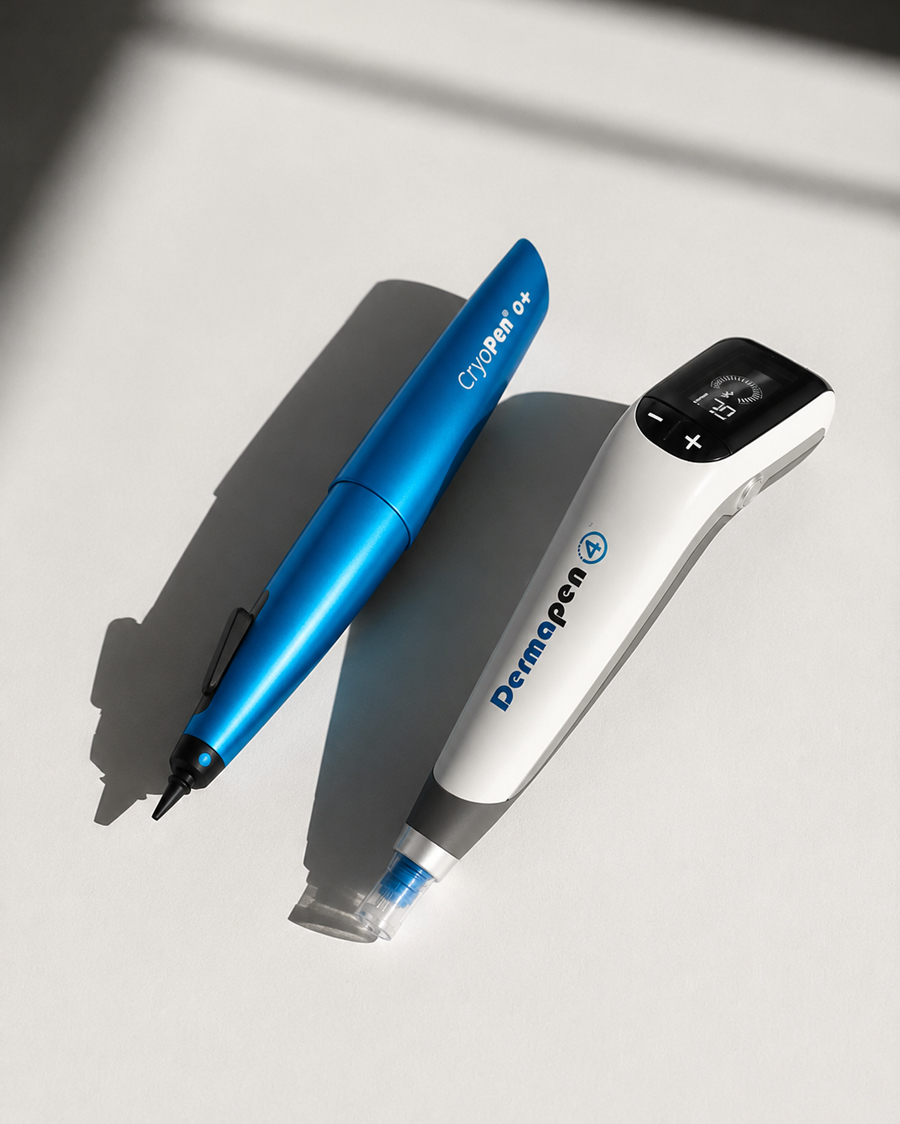 Dermapen4 and CryoPen device on table