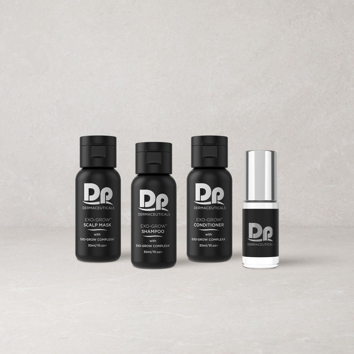 Dp Exo Grow Travel Kit products in front of grey background