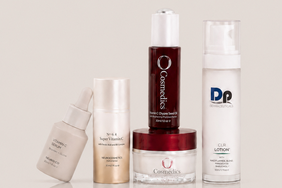 Range of skincare brands lined up