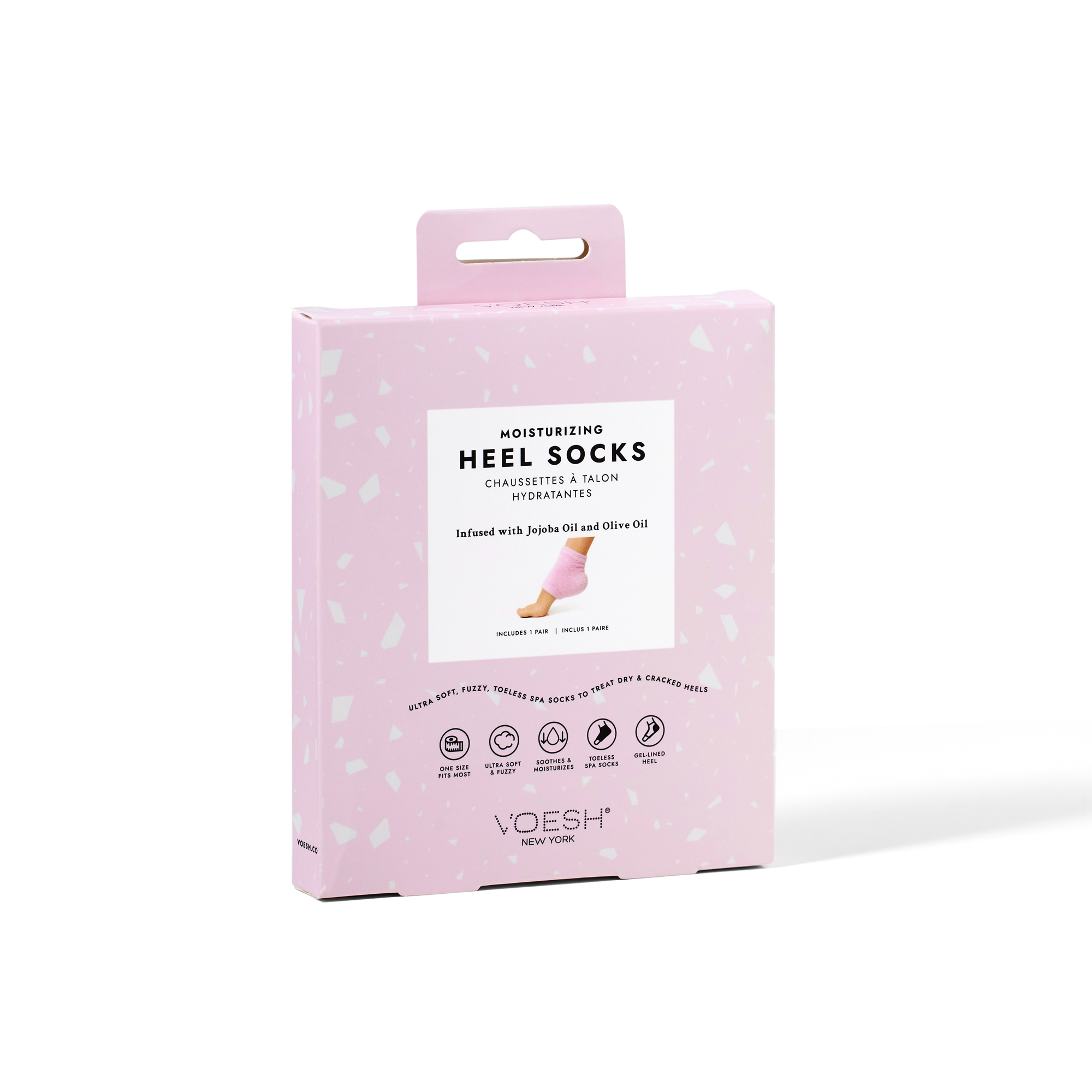 VOESH Moisturizing Heel Socks Pink product image